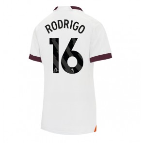 Manchester City Rodri Hernandez #16 Koszulka Wyjazdowych Kobiety 2023-24 Krótki Rękaw